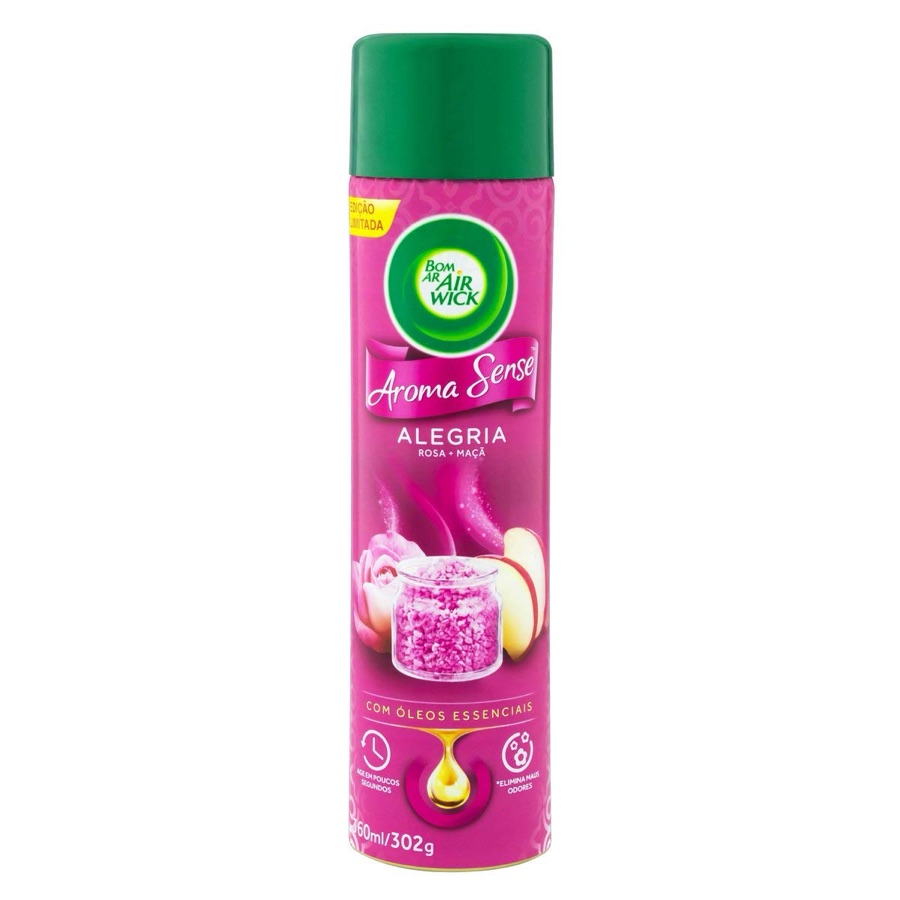 Aromatizador Bom Ar Aerossol Aroma Sense Alegria 360ml
