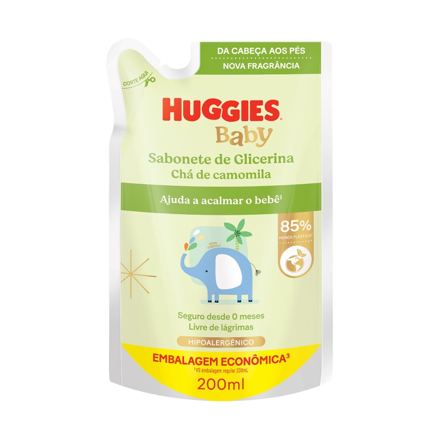 Sabonete Líquido Huggies Camomila para Recém-Nascido Refil 200 ml