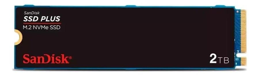 SSD M.2 2280 2TB Sandisk Plus NVMe Pcie Gen3 SDSSDA3N-2T00-G26 Velocidade até 3200MB/s