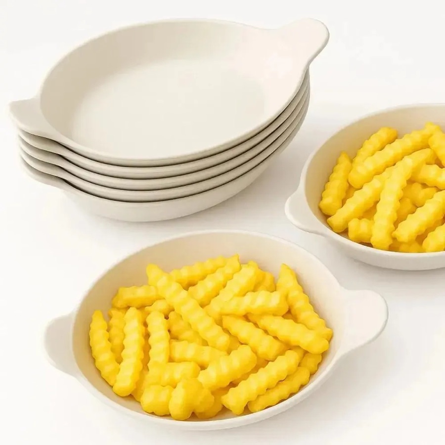 Kit 10 Petisqueira Barquinha Canoa Branca Petiscos Porções Preto