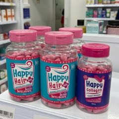 3x Happy Hair + Colágeno Com Ácido Hialurônico