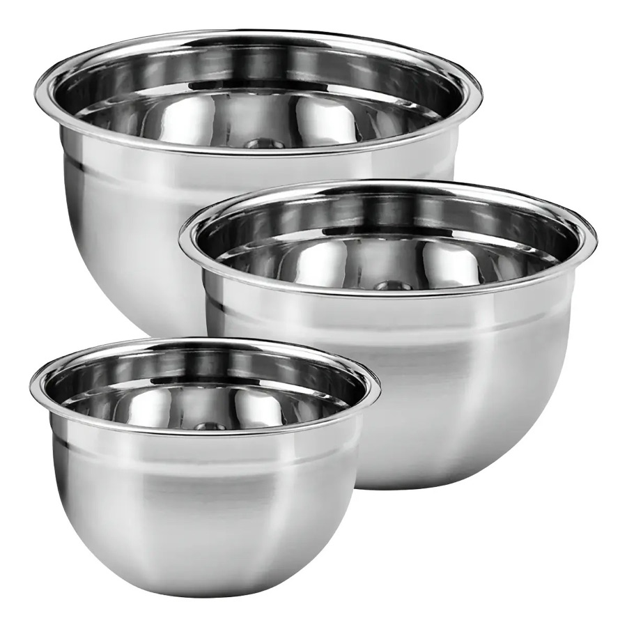 Conjunto De Tigelas Brinox Suprema 3 Peças Aço Inox