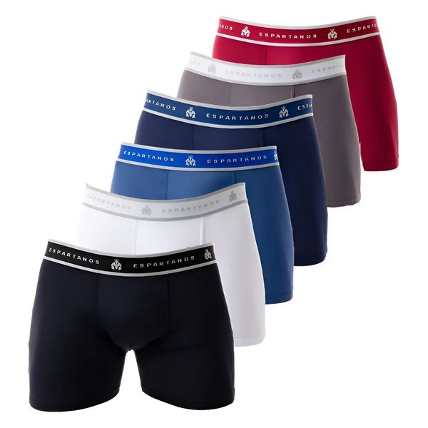 Kit 6 Cuecas Boxer Reebok Classic Microfibra Sem Costura