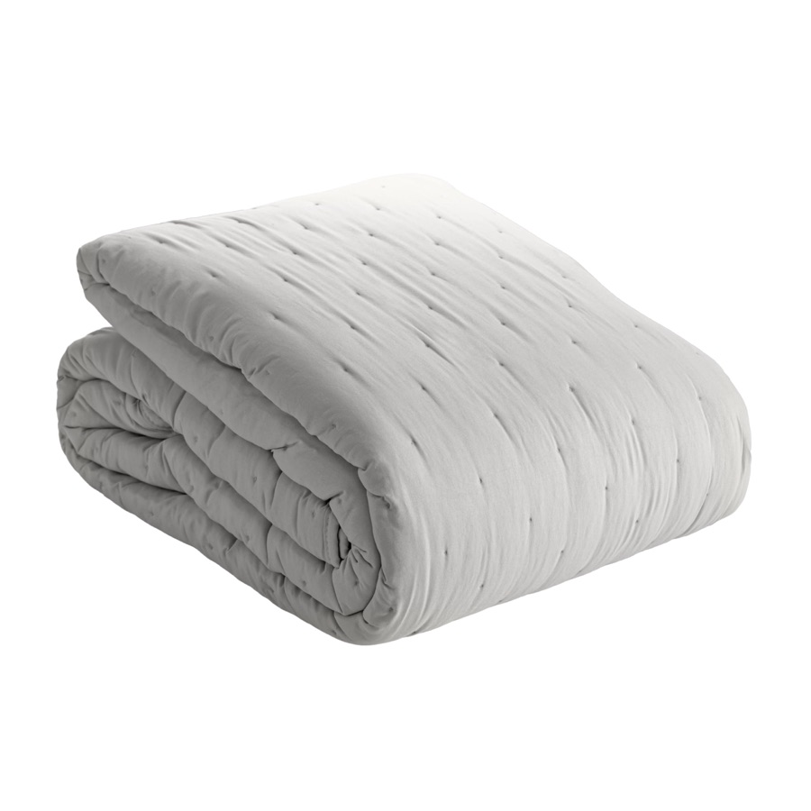 LYOR - Colcha Matelassê King Saphira e 2 Porta Travesseiros Toque 300 Fios Microfibra Cinza
