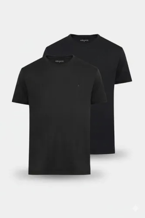 Kit 2 Camisetas Aramis Básicas Pretas