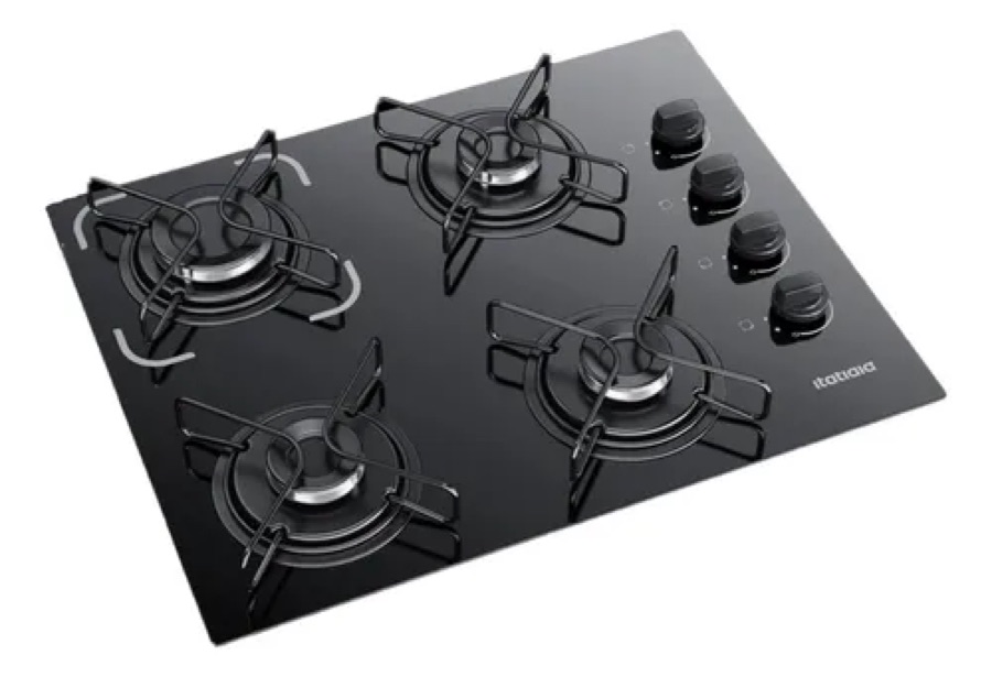 Cooktop Fogão Itatiaia Essencial 4 Bocas Bivolt Preto Preto 127/220v