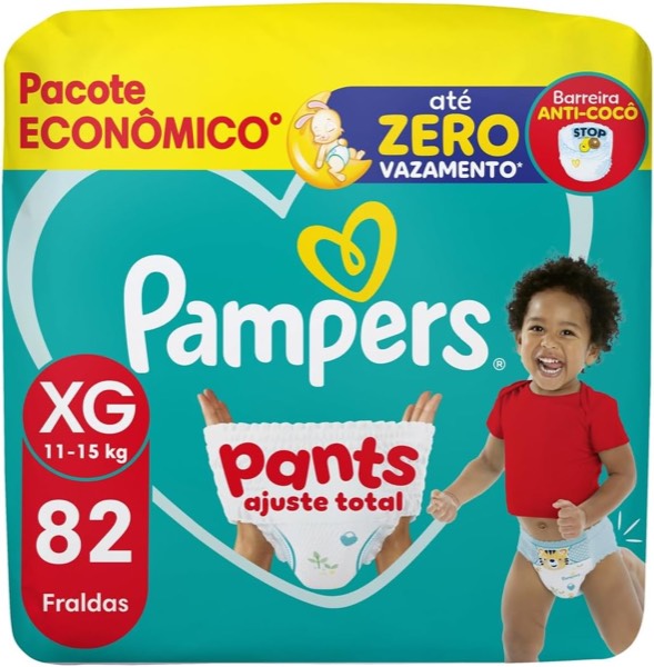Fralda Pampers Pants Ajuste Total Tamanho XG, 82 Unidades