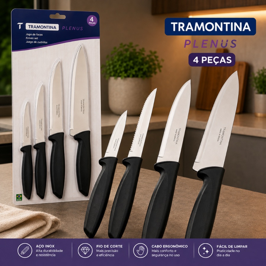Jogo de Facas Tramontina Plenus 4 Peças