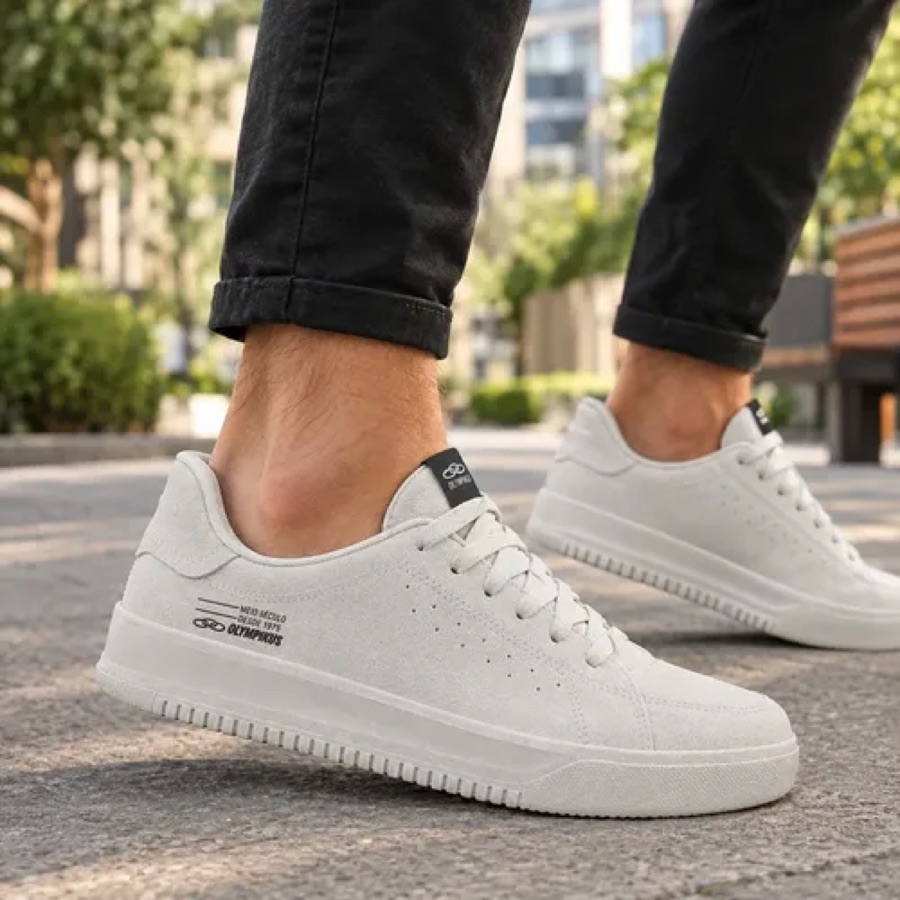 Tênis Olympikus Eros 2 Masculino Casual Confortavel Original Branco Liso 40