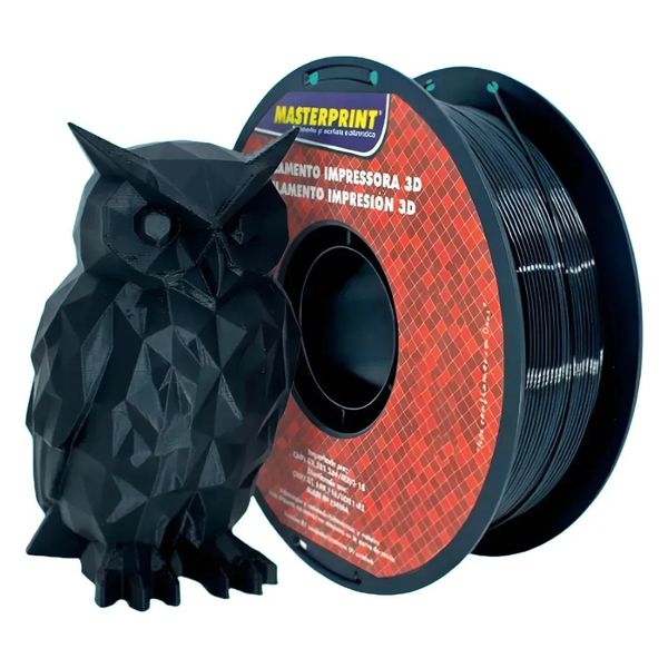 Filamento Masterprint Petg 3d Cor Preto 1.75mm 1kg Original