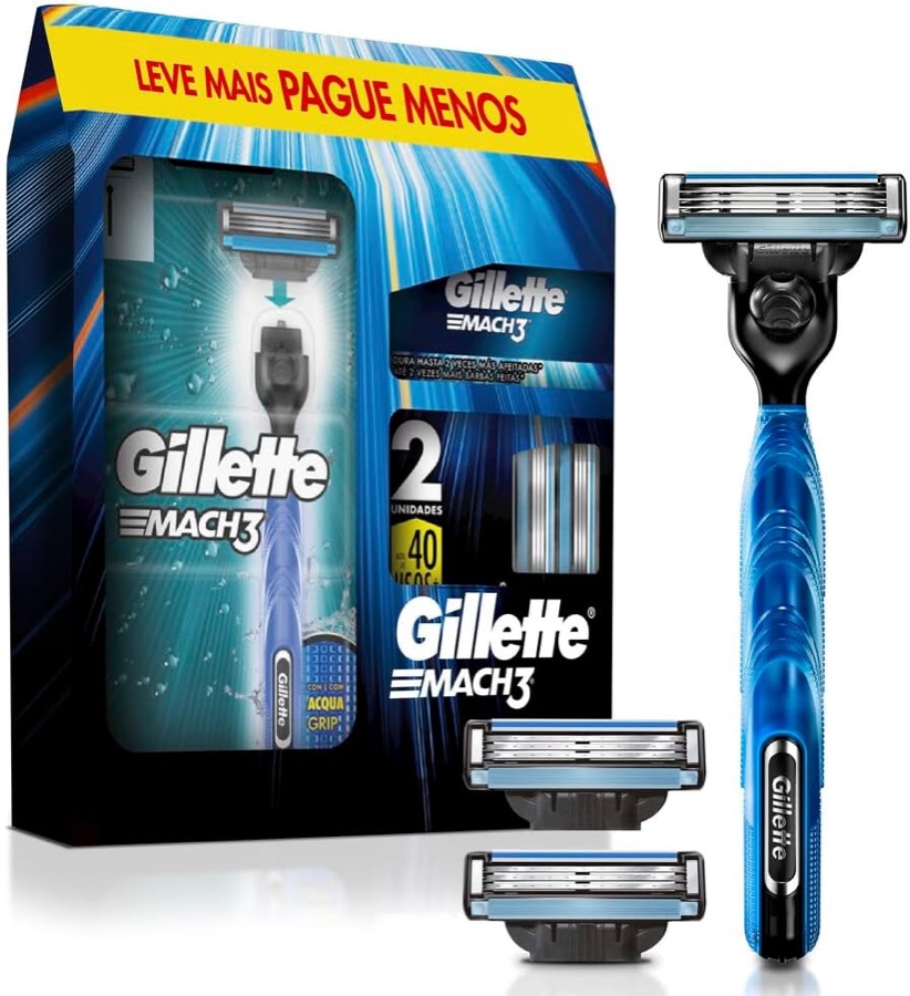 Kit Gillette Mach3 Aparelho de Barbear 1 Ud + Cargas 3 Uds