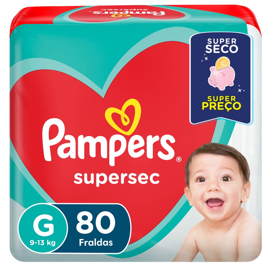 Fralda Pampers Supersequinha Tamanho G 80 Unidades