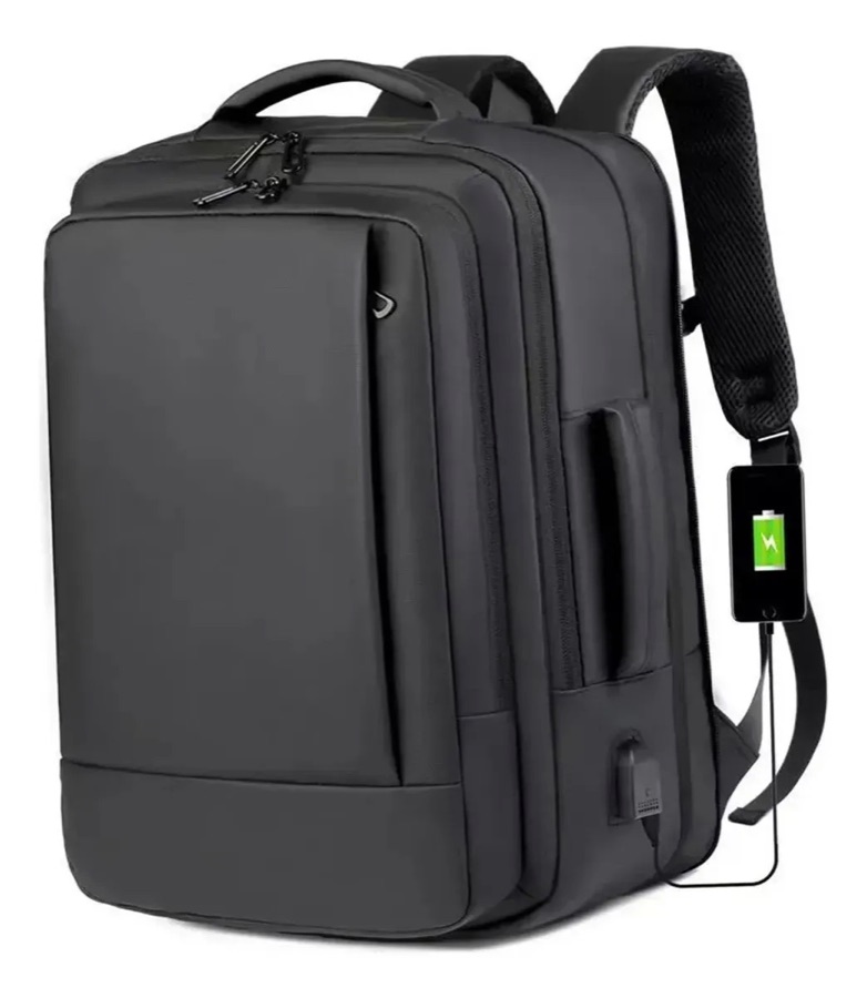 Mochila jiesipote-9242 À Prova D'água Reforçada Expansível Cor Preto