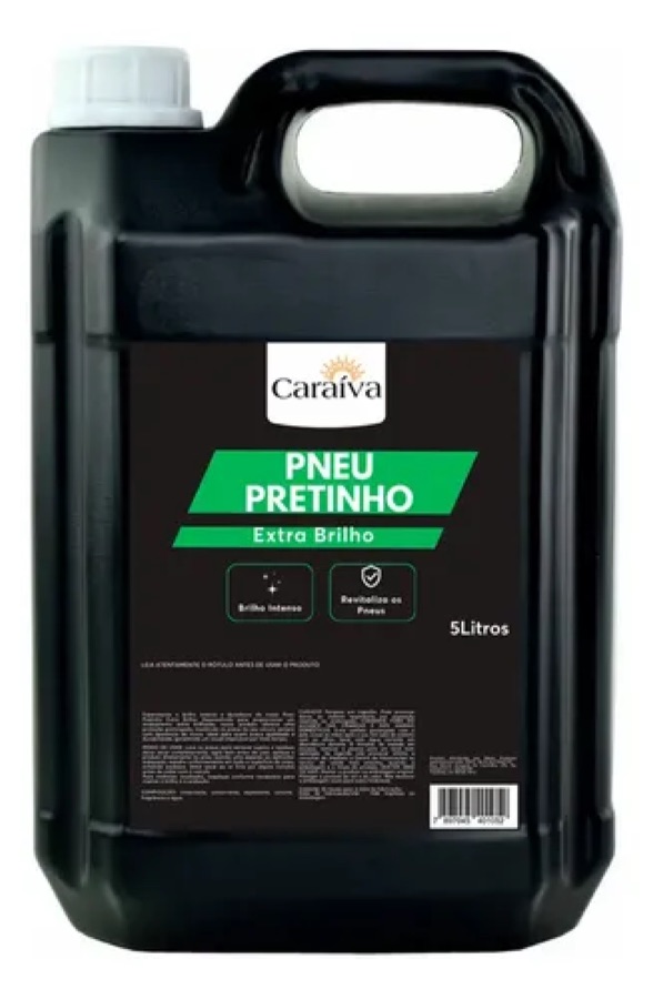 Pretinho para Pneu Extra Brilho Intenso Fácil aplicação 5 Litros Automotivo Estética Automotiva Lava Jato