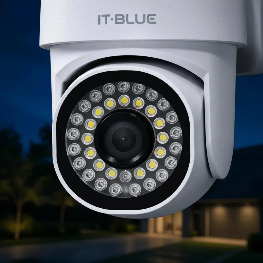 Câmera de Vigilância IP It-Blue PTZ 2MP Full HD 1080P com Visão Noturna e WiFi