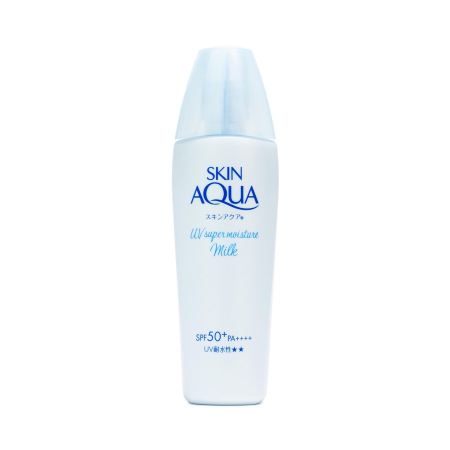 SKIN AQUA® Super Moisture Milk 40g - Protetor Solar Facial sem cor FPS50 com Ácido Hialurônico e Textura Leve