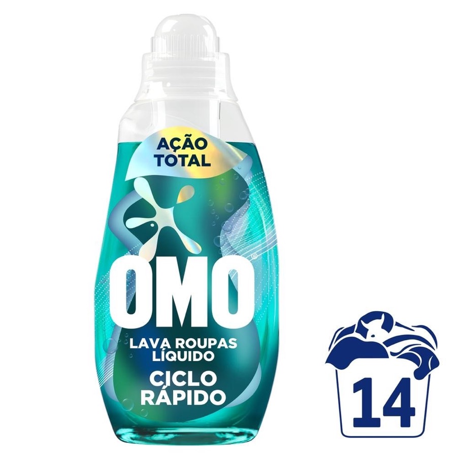 Lava-Roupas Líquido Omo Ciclo Rápido Ação Total Frasco 750ml