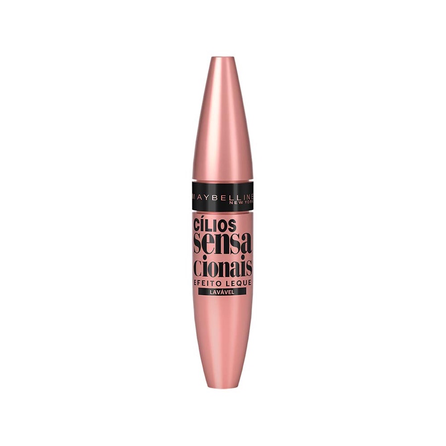 Maybelline NY Cílios Sensacionais Máscara de Cílios Lavável, Efeito Leque com Volume e Definição, Longa Duração e Não Empelota, Cor Preto In