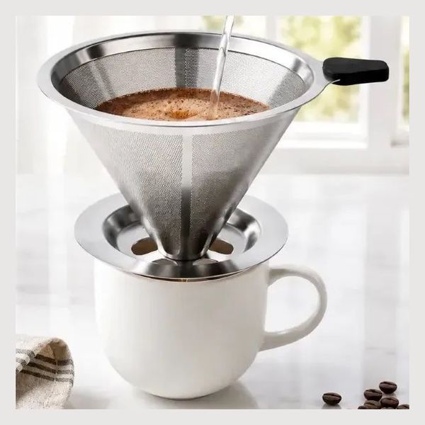 Filtro Coador De Café Inox 103 Reutilizável Permanente Aço Inoxidável Ecológico Não Necessita Uso De Papel Yellow Seller
