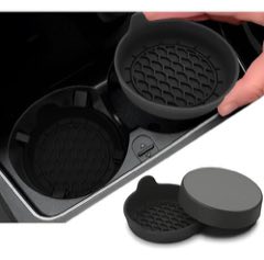 Kit 2pçs Porta Copos Carro Suporte Silicone Antiderrapante Preto