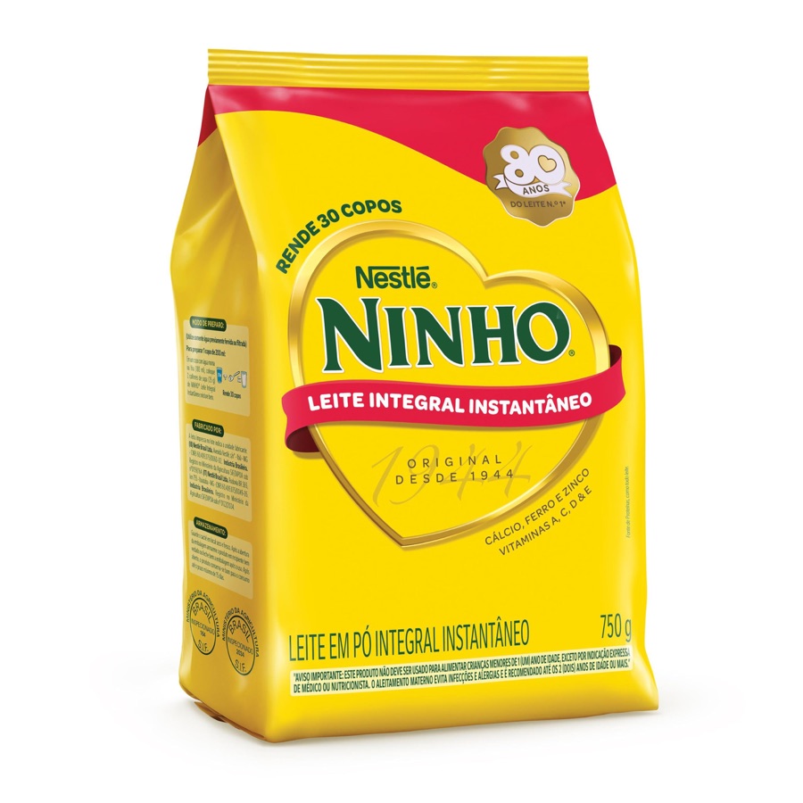 Leite em Pó Ninho Integral Instantâneo Sachê 750g