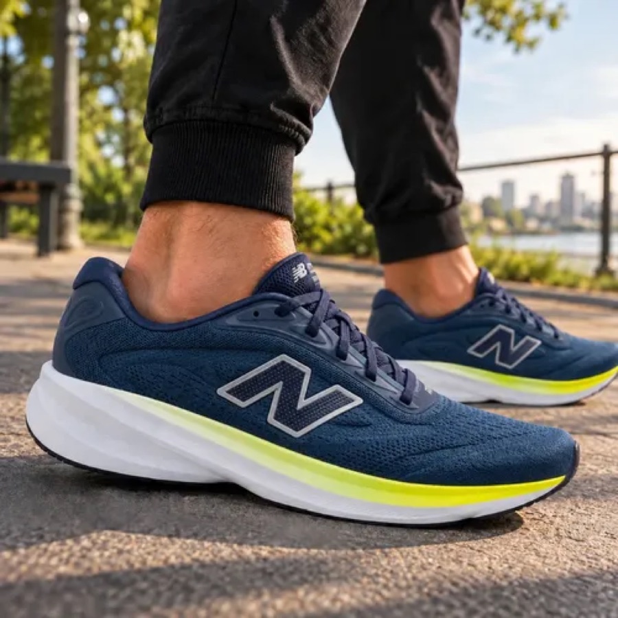Tênis New Balance 680v9 Masculino Fresh Foam Corrida Treino Marinho/verde Claro Neon Liso 40