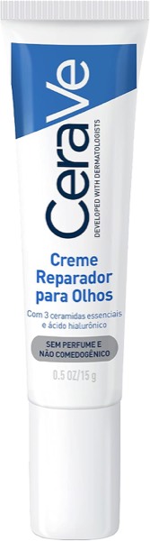 CeraVe Creme Reparador para Olhos, com 3 Ceramidas Essenciais e Ácido Hialurônico, Hidrata e Restaura a Barreira Protetora, Reduz Olheiras e
