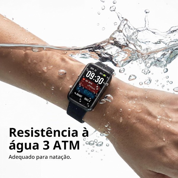 Smartband Inteligente Prova D'Água Smartwatch Relógio FB057 para Homens e Mulheres, Preto