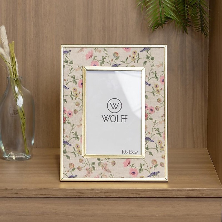 Porta Retrato Blossom Garden 10x15cm Metal Dourado Wolff