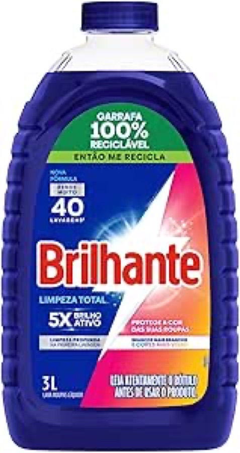 Brilhante Lava Roupas Líquido 3 Litros