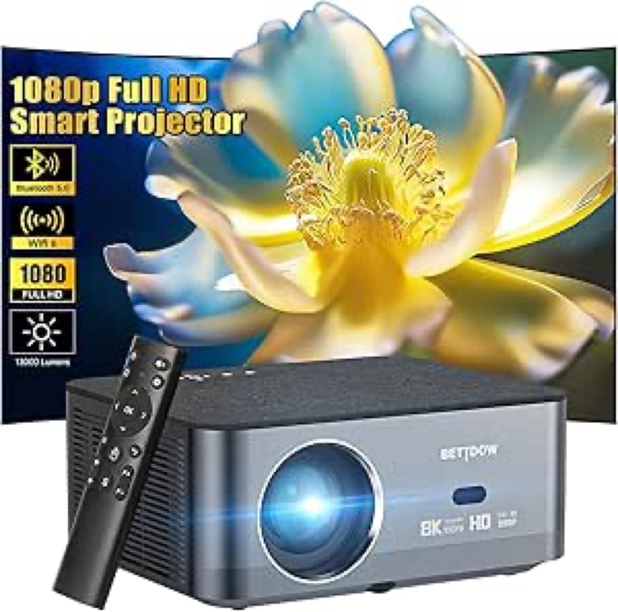 Bettdow Projetor 4k 8k 15000 Lumens Hd 1080p Compatível Completo De Android 9, Smart Projetores Retroprojetor Portatil 600 ANSI WiFi6, Auto 