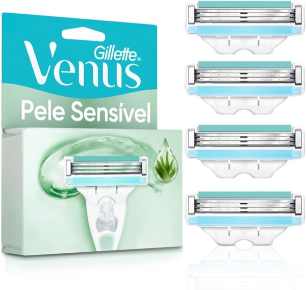 Gillette Venus Pele Sensível Carga para Aparelho de Depilar, 4 Unidades