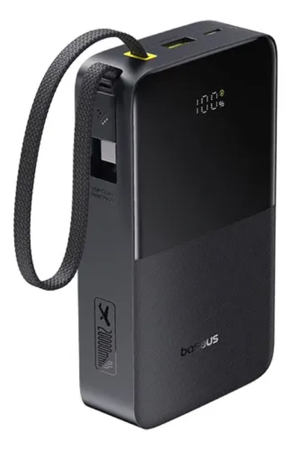 Power Bank Baseus Bipow2 Pro FC51 20000mAh 22,5W Carregamento Rápido Cabo USB-C Integrado Display Digital Carrega 3 Dispositivos Proteção In