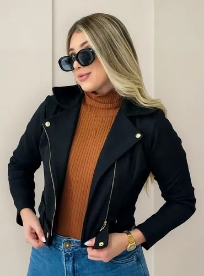 Jaqueta Suede Feminina Moda Inverno