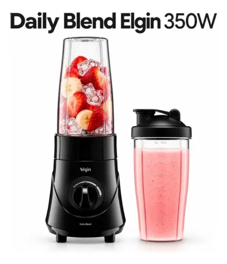 Liquidificador Portátil Daily Blend Elgin 350w 750ml Preto