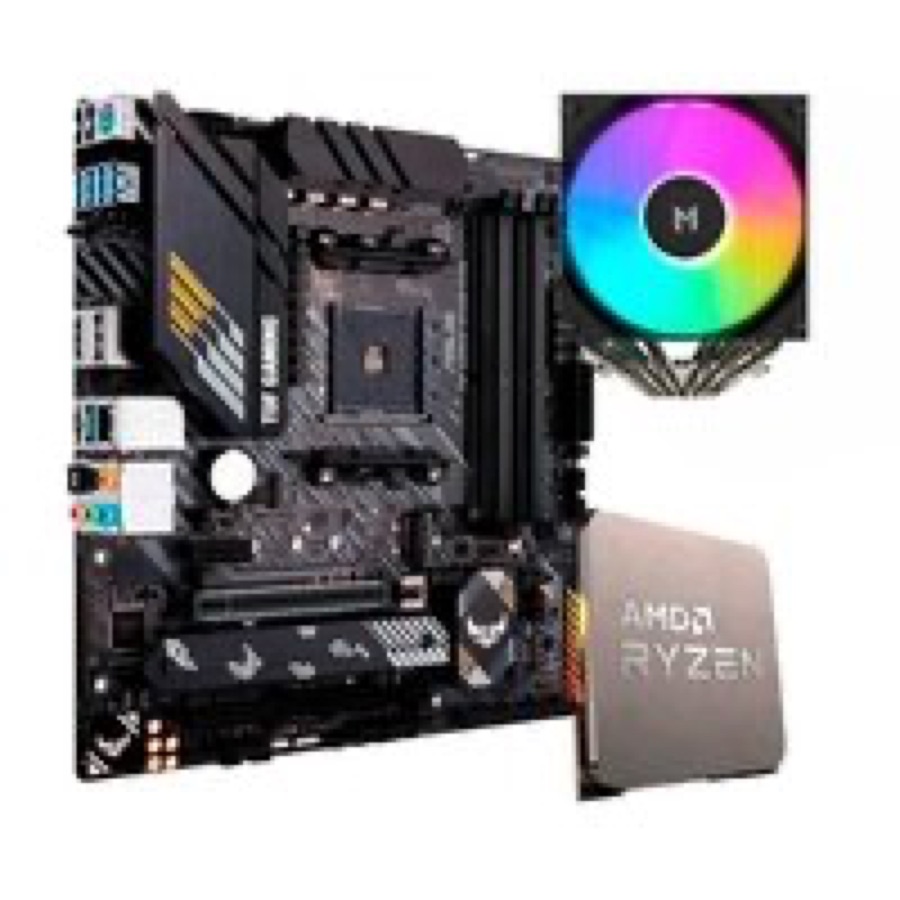 Placa-Mãe ASUS TUF Gaming B550M-Plus, mATX, DDR4 + Processador AMD Ryzen 7 5700X  + Air Cooler MACH1 WIND
