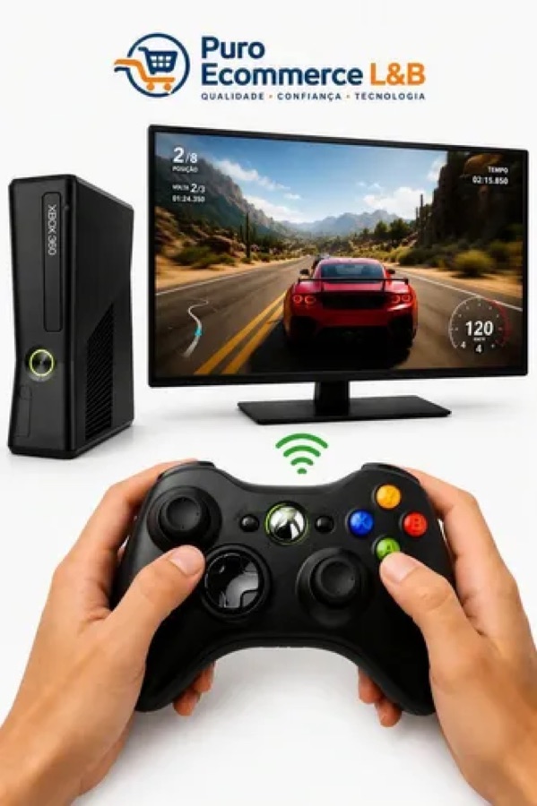 Controle Sem Fio Seisa Compativel Xbox 360 Pc Tv Preto