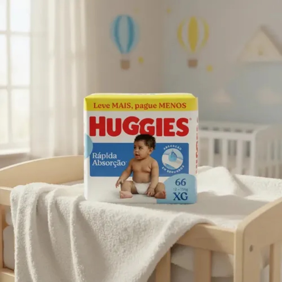 Huggies Fralda Descartável Rápida Absorção XG - 66 Un