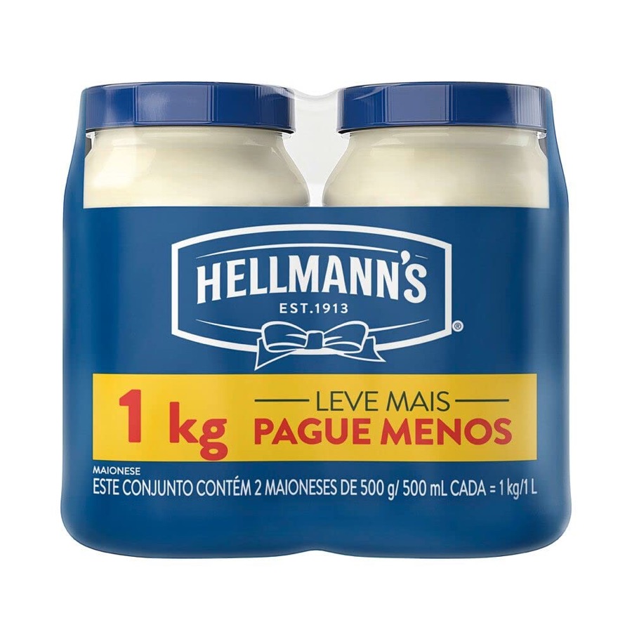 Maionese Hellmann's Tradicional 500gr 2 potes