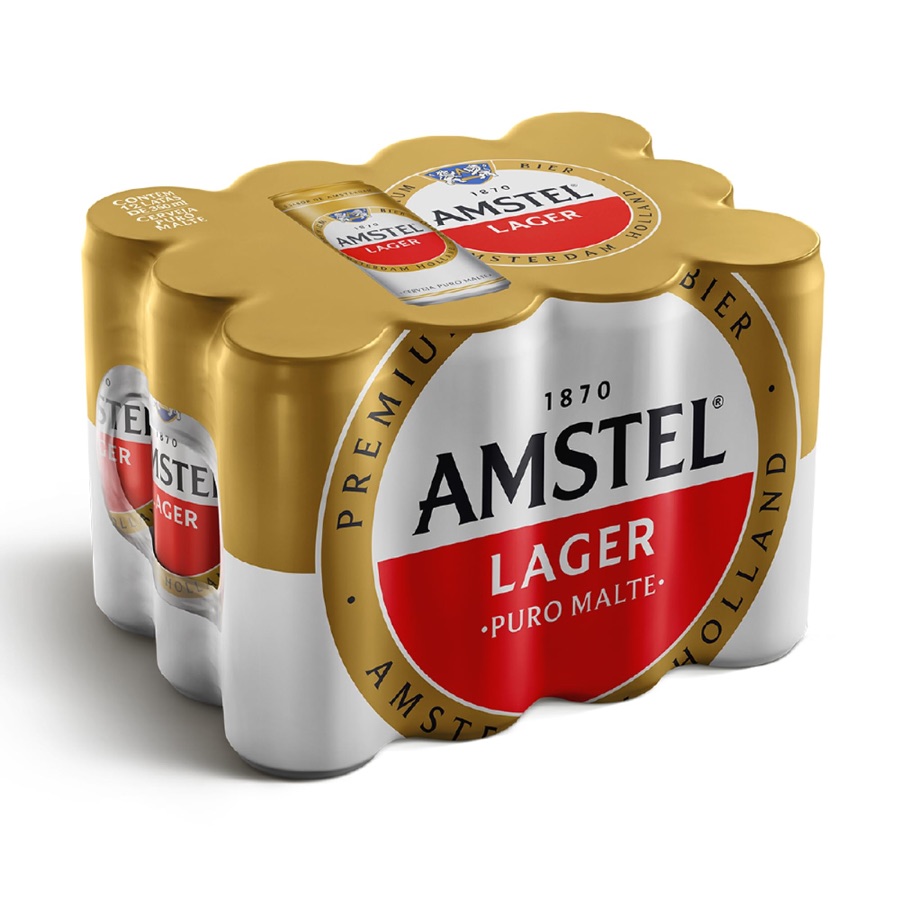 Amstel Cerveja Lager Puro Malte, Lata 350ml, Pack 12 Unidades