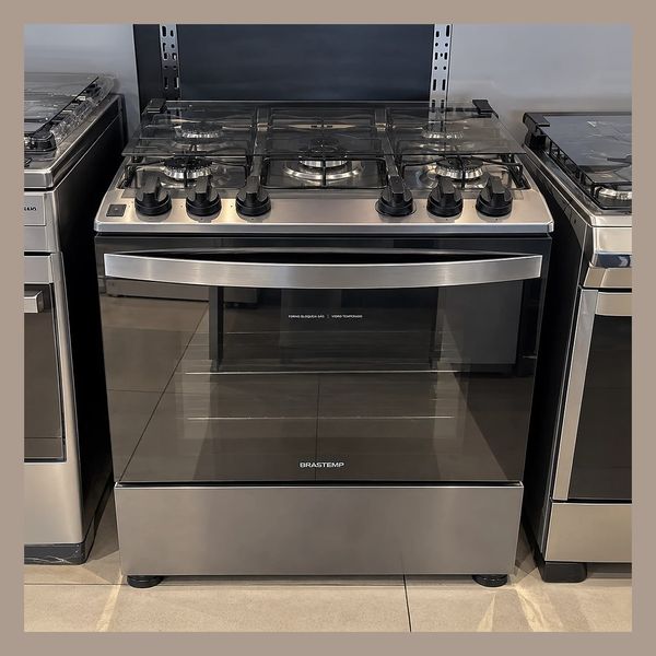 Fogão Brastemp BFS5NCR 5 Bocas Cor Inox Tipo de conexão Gás engarrafado