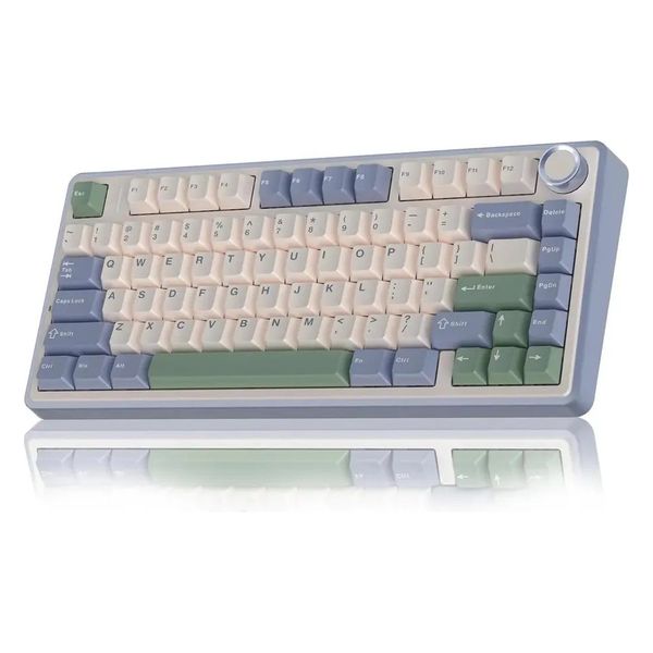 Teclado Mecânico Aula F75 Sem fio Tri-Mode 2.4ghz/Bluetooth/Usb-C RGB 75%