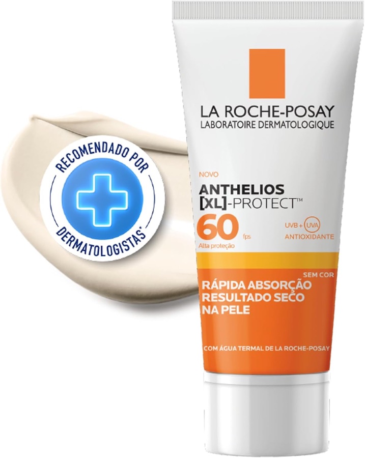 La Roche-Posay Protetor Solar Facial FPS 60 Gel Creme Oil-Free com Ação Hidratante e Antioxidante UVA/UVB para Peles Oleosas Sem Cor, Anthel