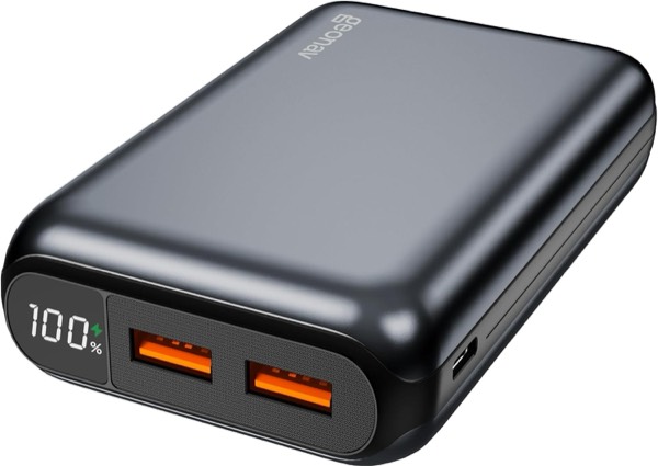 Geonav Power Bank, Carregador Portátil Universal 20.000mAh, USB-A (até 18W) + USB-C (até 20W), Compacto, Carregamento Rápido, Pass Through, 