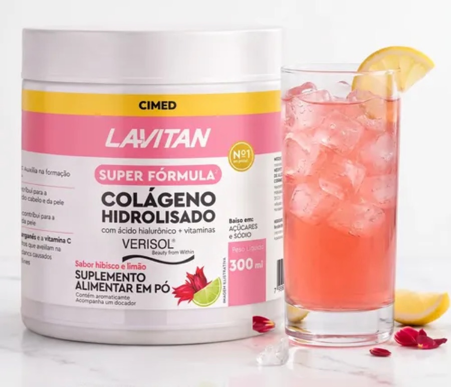 Colágeno Hidrolisado Lavitan Sabor Hibisco E Limão 300g Hibisco E Limão