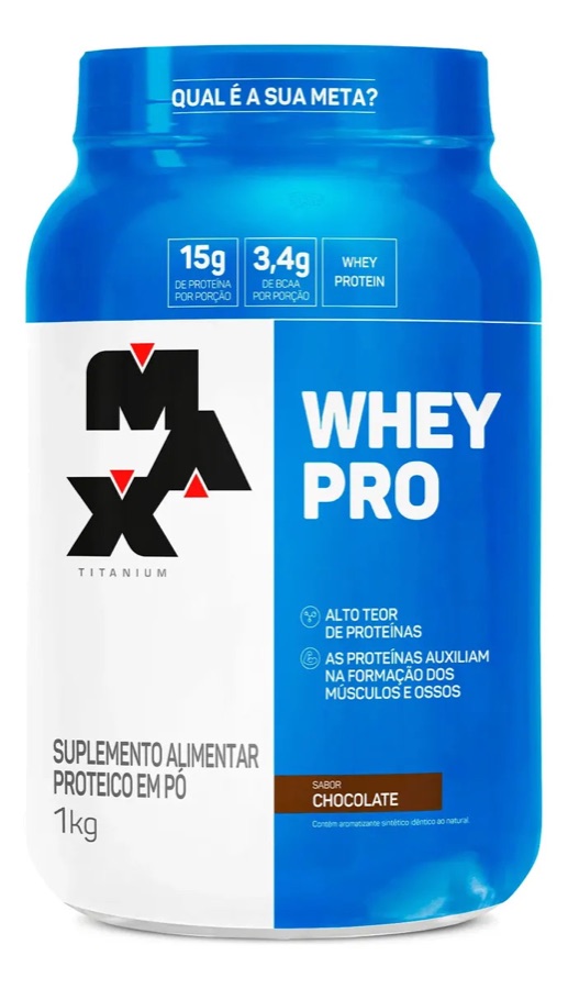 Proteína Max Titanium Whey Pro Concetrado em pó sabor Baunilha x 1kg