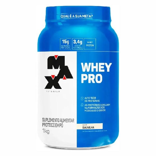 Proteína Max Titanium Whey Pro Concetrado em pó sabor Baunilha x 1kg