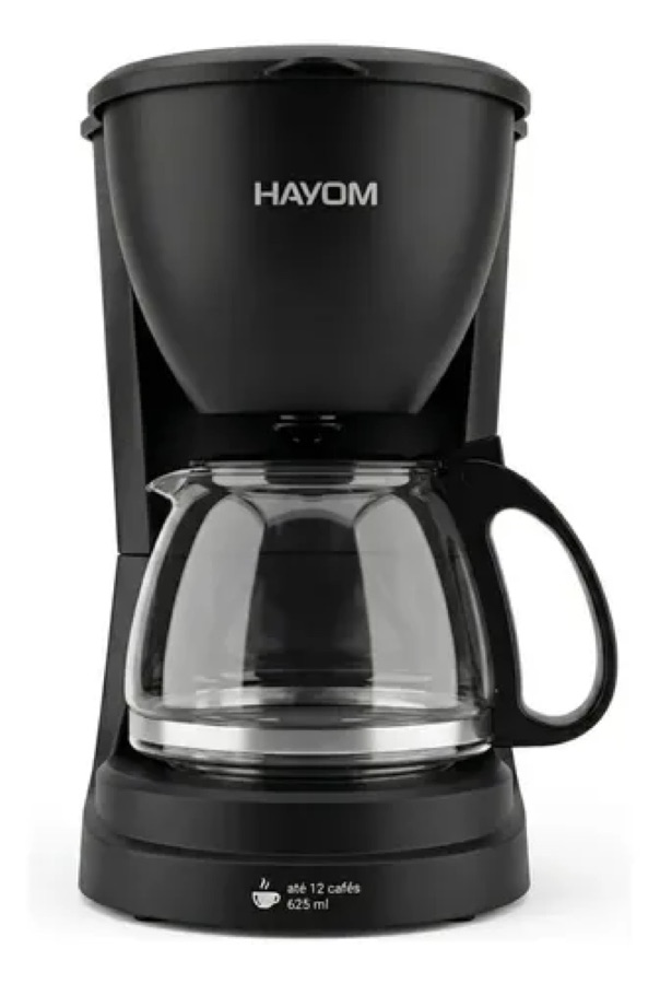 Cafeteira Elétrica Jarra De Vidro 600ml Hayom 640w Preto
