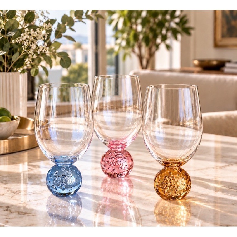 Kit 6 Copos Bubble Sphere 540ml Design Sofisticado em Vidro