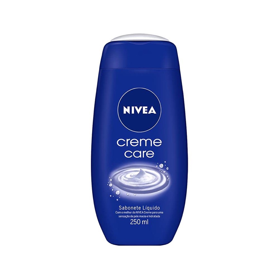 NIVEA Sabonete Líquido Creme Care 250ml, Limpeza Suave, Banho, Hidrata e Protege, Uso Diário, Todas as Peles